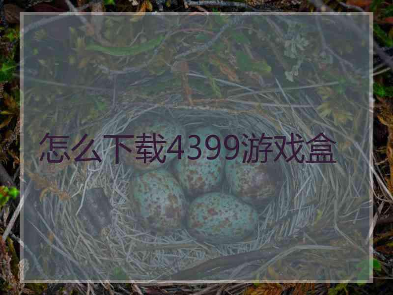 怎么下载4399游戏盒