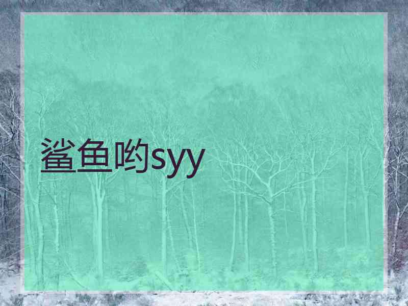 鲨鱼哟syy