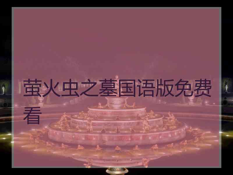 萤火虫之墓国语版免费看