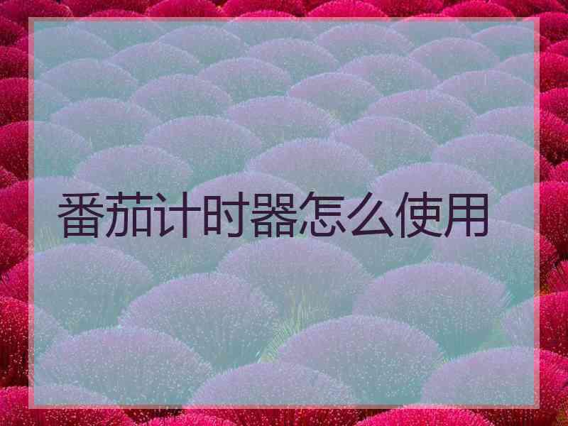 番茄计时器怎么使用