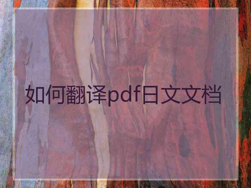 如何翻译pdf日文文档