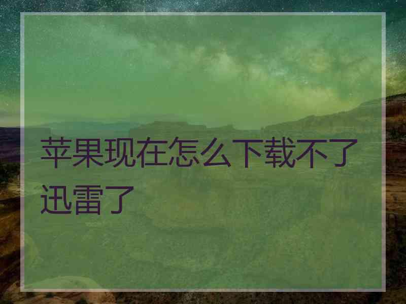 苹果现在怎么下载不了迅雷了