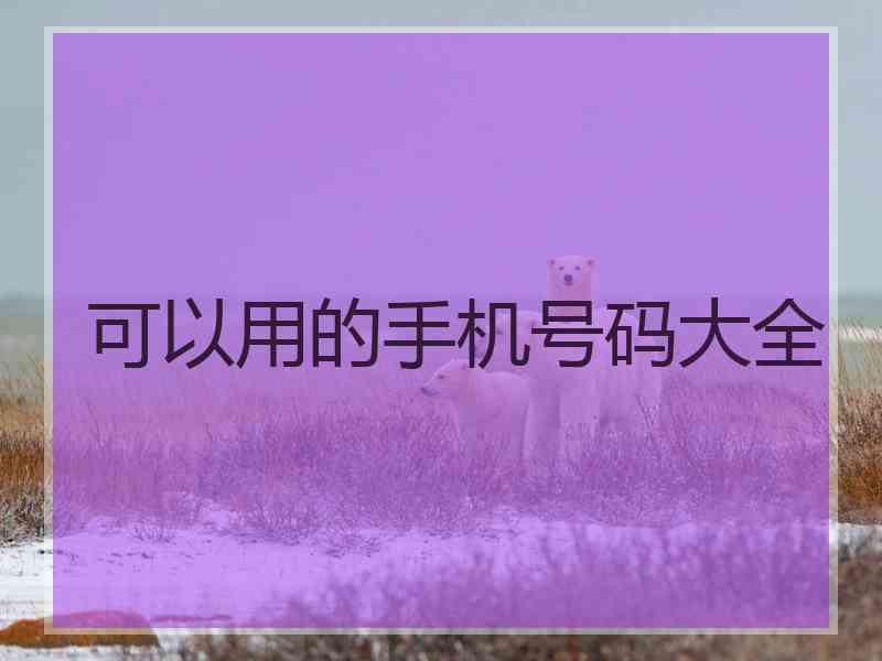 可以用的手机号码大全