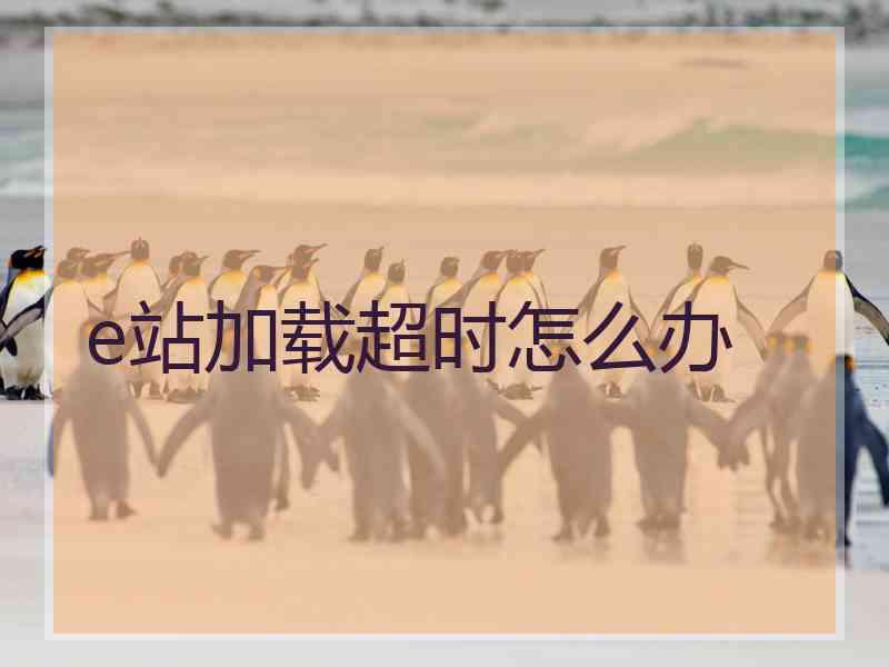 e站加载超时怎么办