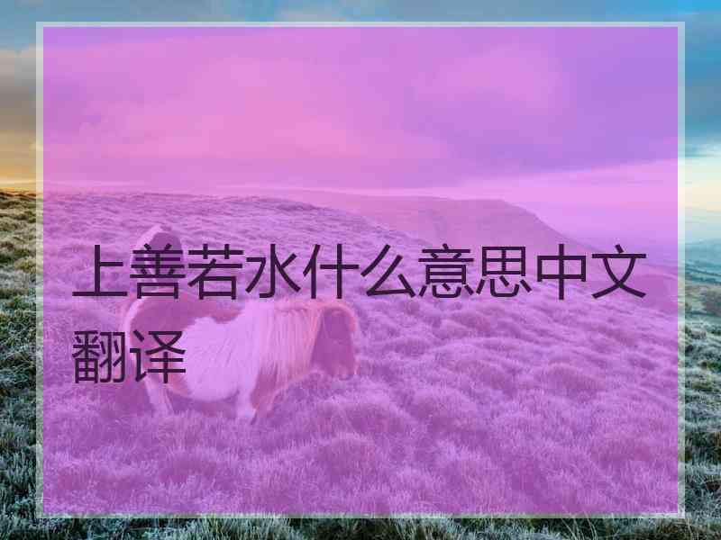 上善若水什么意思中文翻译