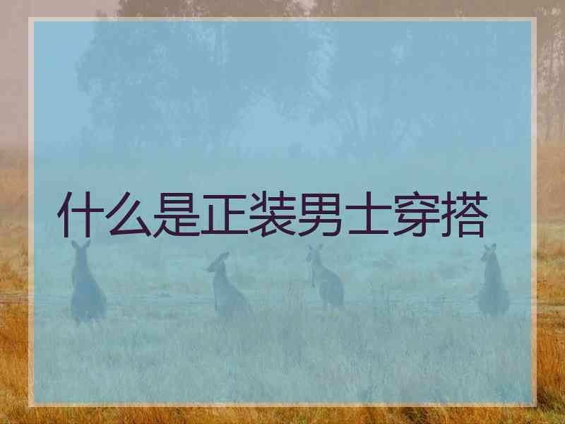 什么是正装男士穿搭