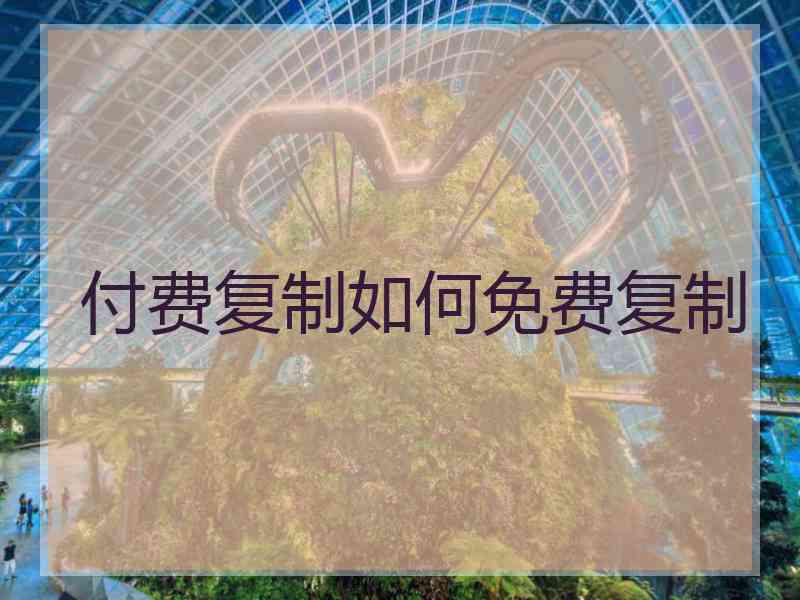付费复制如何免费复制