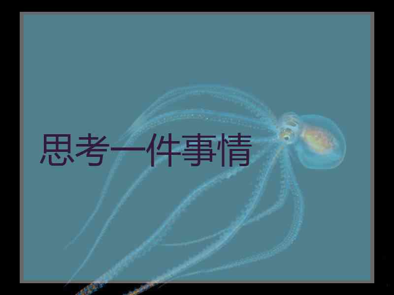 思考一件事情