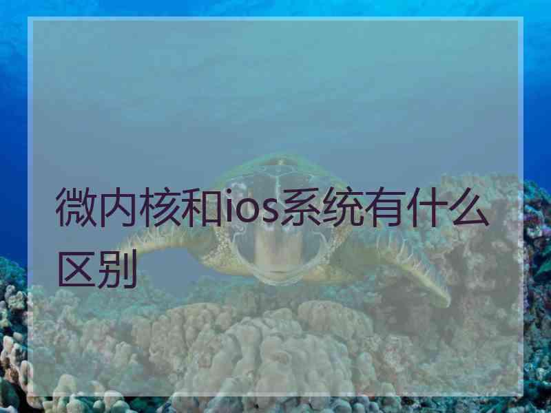 微内核和ios系统有什么区别