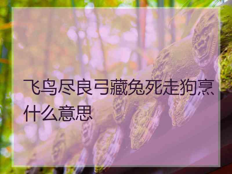 飞鸟尽良弓藏兔死走狗烹什么意思