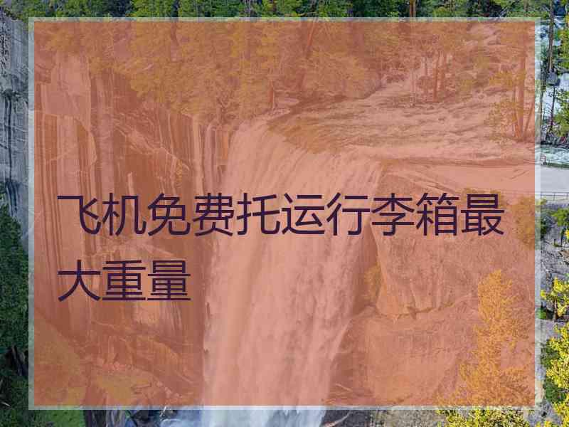 飞机免费托运行李箱最大重量