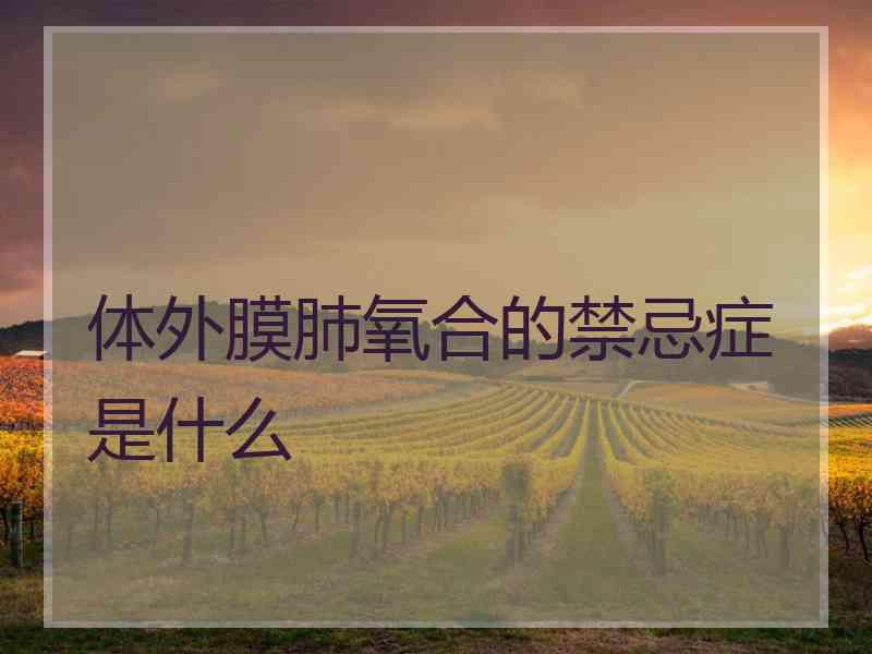体外膜肺氧合的禁忌症是什么