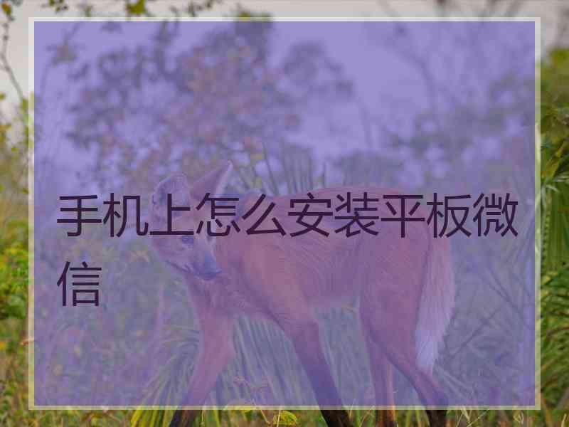 手机上怎么安装平板微信