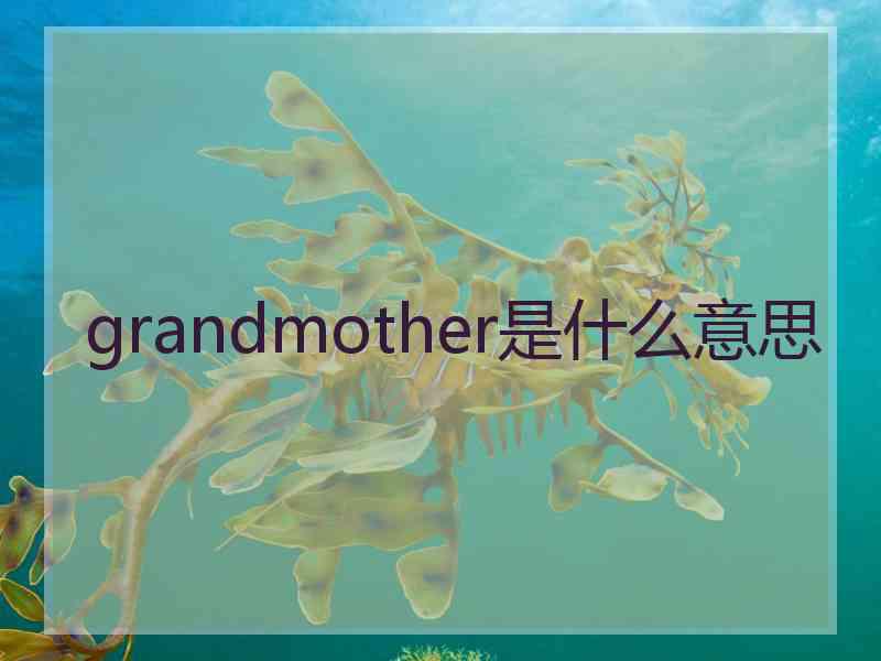 grandmother是什么意思
