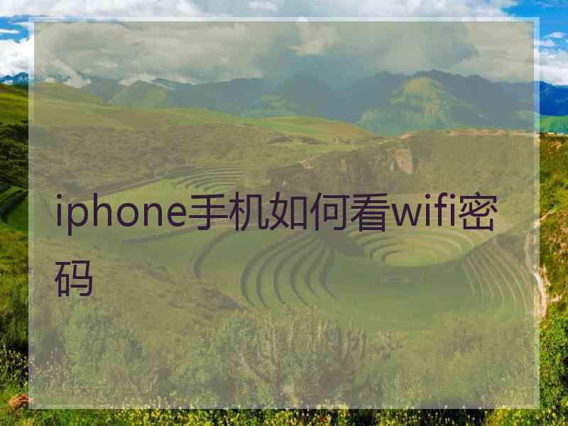 iphone手机如何看wifi密码