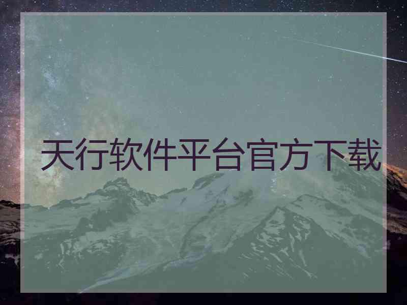 天行软件平台官方下载
