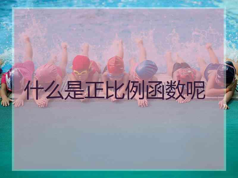 什么是正比例函数呢