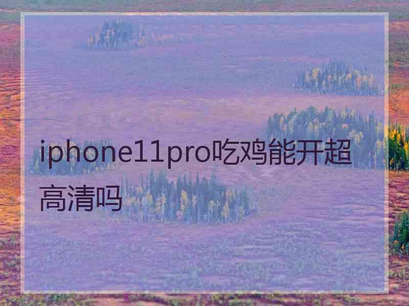 iphone11pro吃鸡能开超高清吗