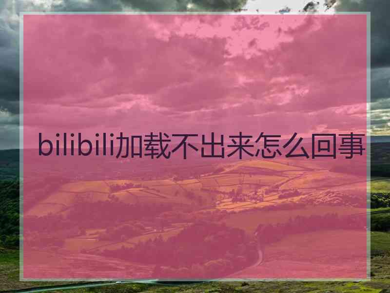bilibili加载不出来怎么回事