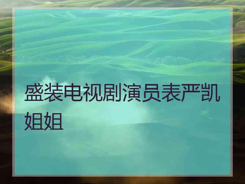 盛装电视剧演员表严凯姐姐