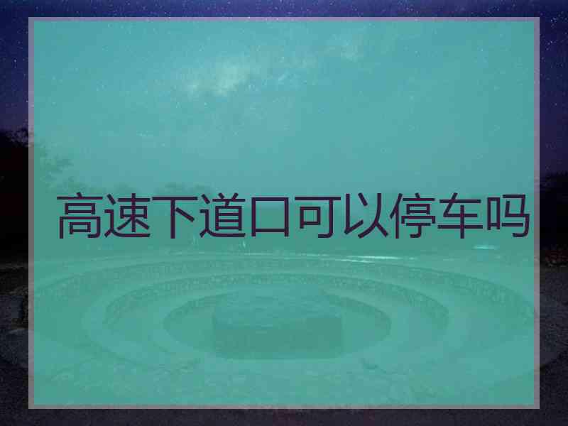 高速下道口可以停车吗