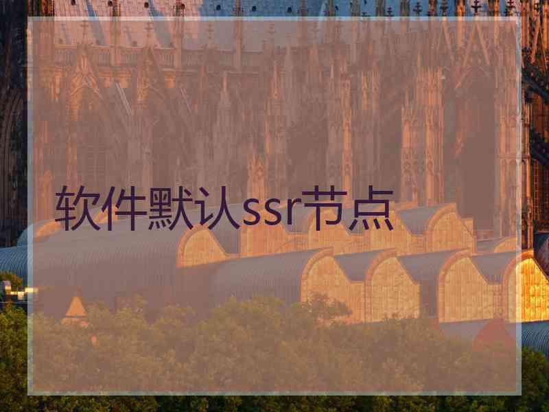 软件默认ssr节点