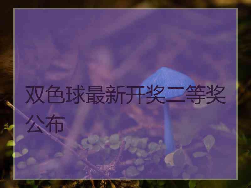 双色球最新开奖二等奖公布