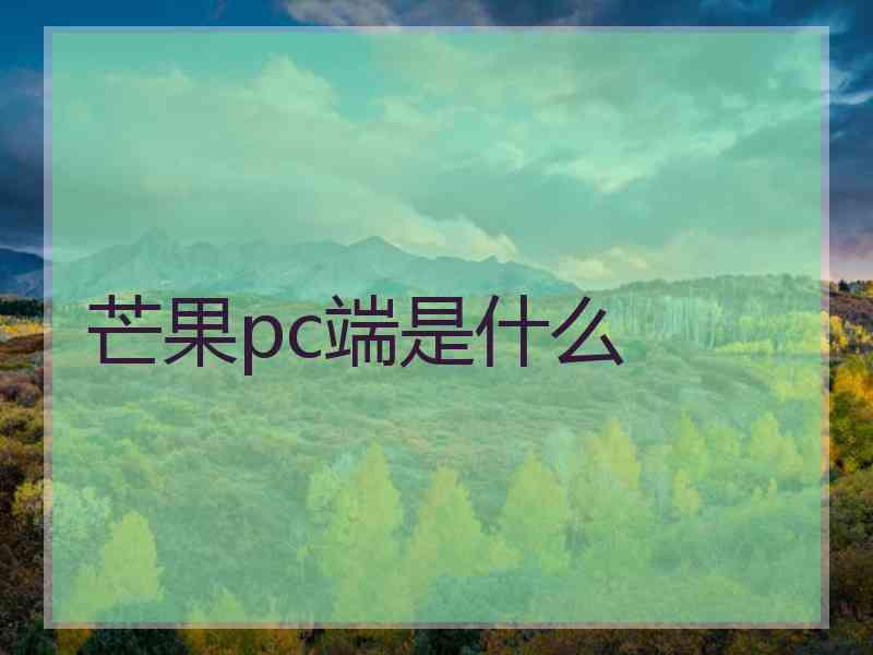 芒果pc端是什么