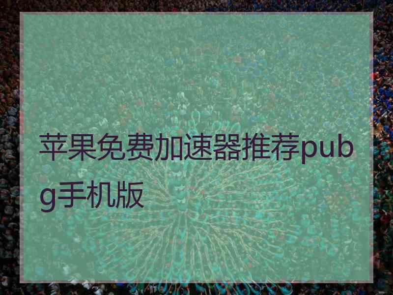 苹果免费加速器推荐pubg手机版