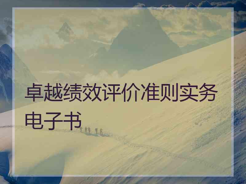 卓越绩效评价准则实务电子书