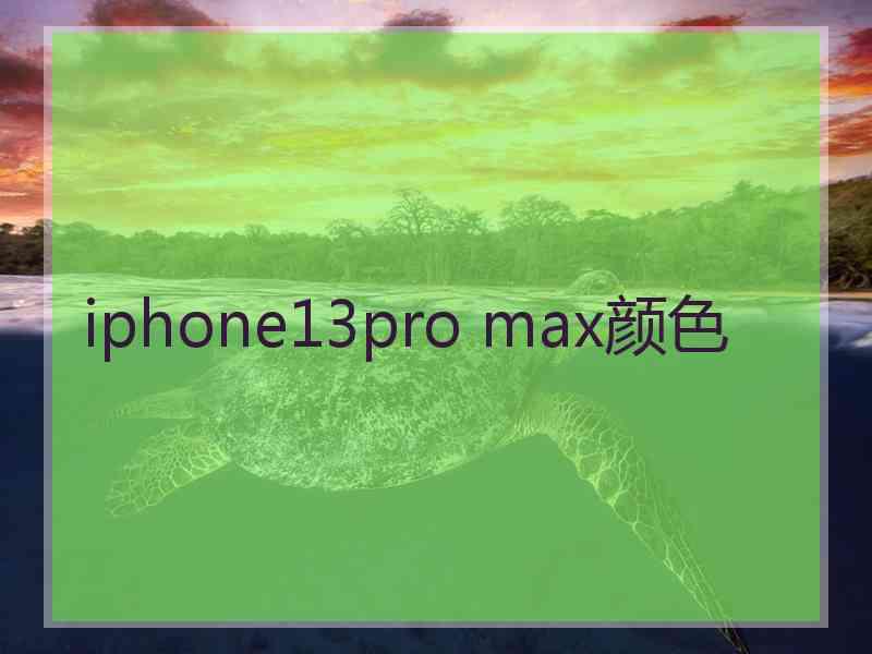 iphone13pro max颜色
