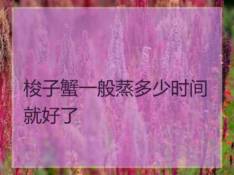 梭子蟹一般蒸多少时间就好了