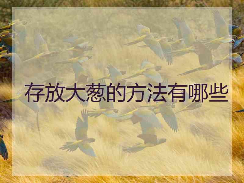 存放大葱的方法有哪些