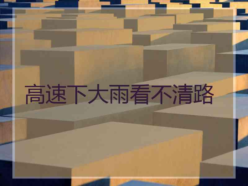 高速下大雨看不清路