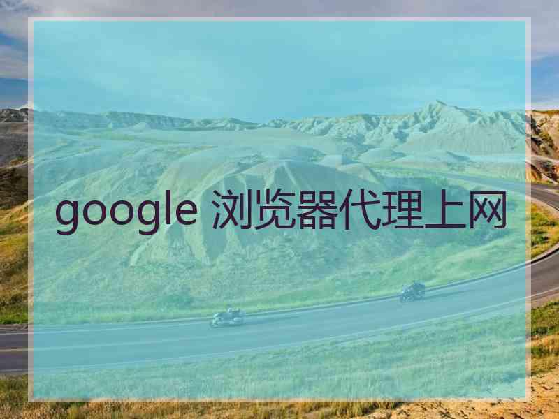 google 浏览器代理上网