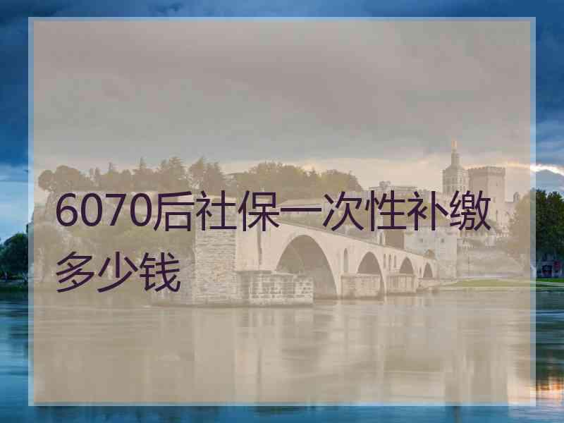 6070后社保一次性补缴多少钱