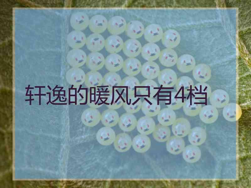 轩逸的暖风只有4档