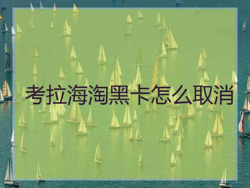 考拉海淘黑卡怎么取消