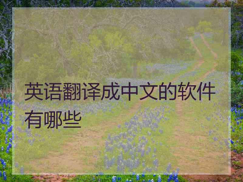 英语翻译成中文的软件有哪些