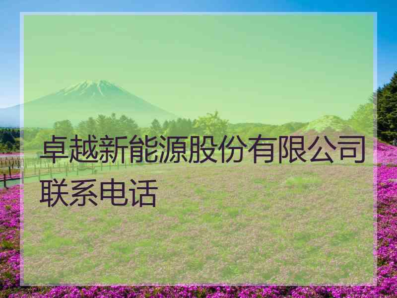 卓越新能源股份有限公司联系电话