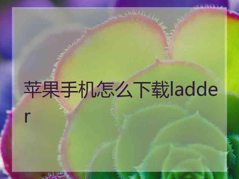 苹果手机怎么下载ladder
