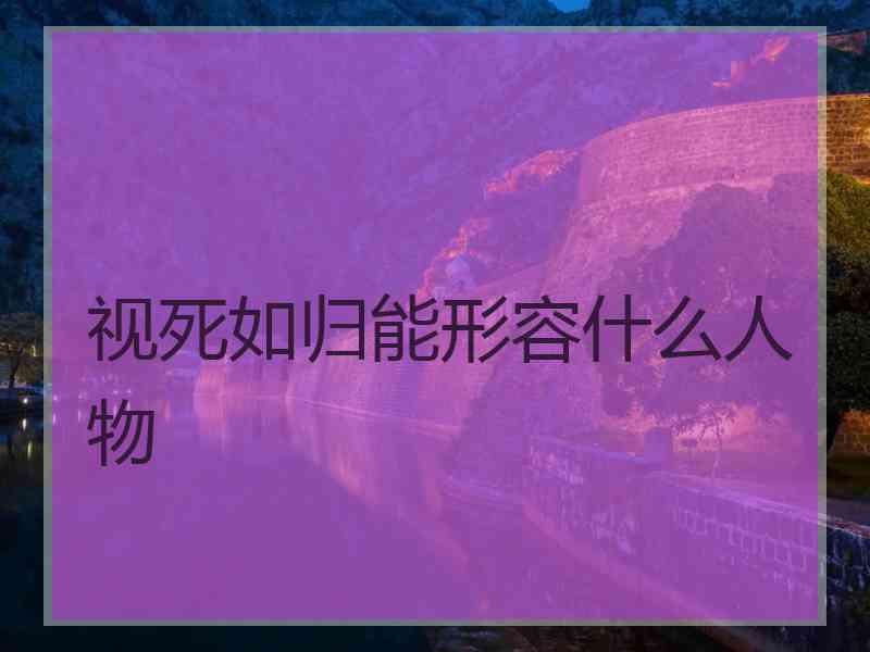 视死如归能形容什么人物