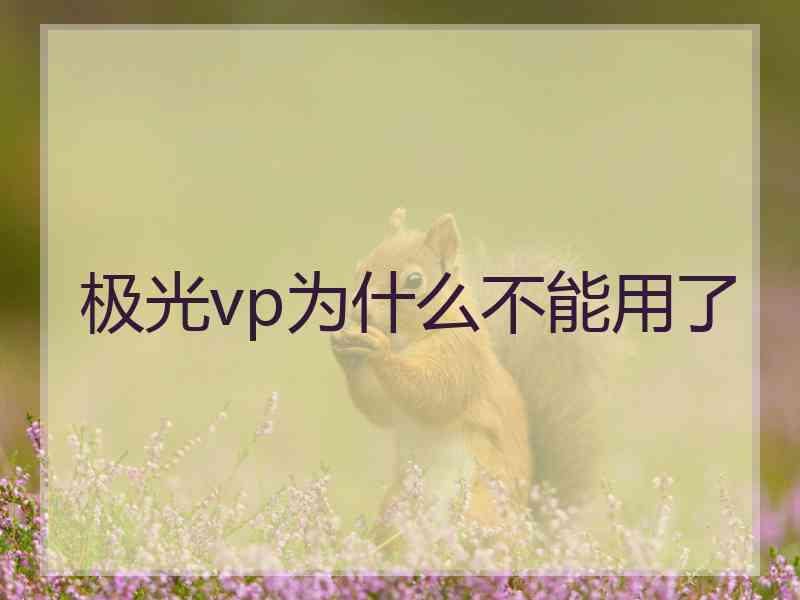 极光vp为什么不能用了