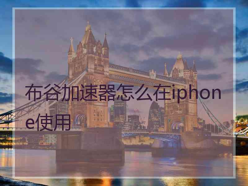 布谷加速器怎么在iphone使用