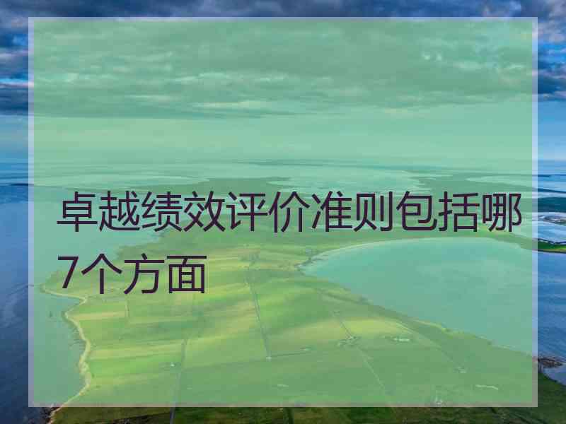 卓越绩效评价准则包括哪7个方面