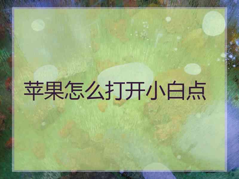 苹果怎么打开小白点