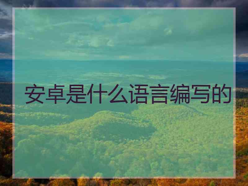 安卓是什么语言编写的