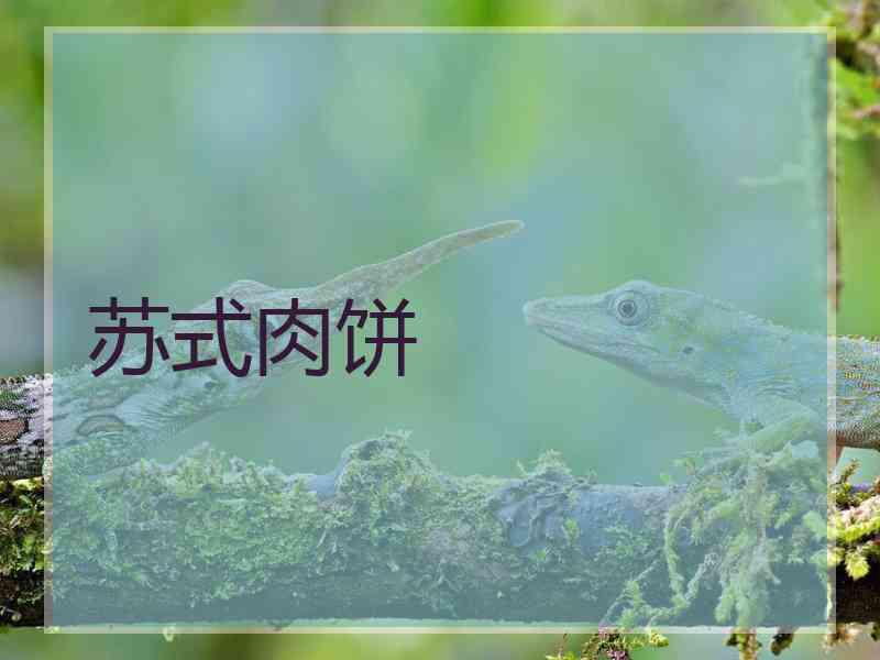 苏式肉饼
