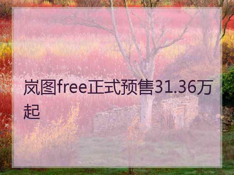 岚图free正式预售31.36万起