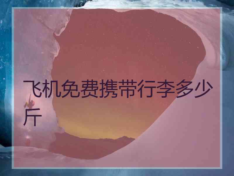 飞机免费携带行李多少斤